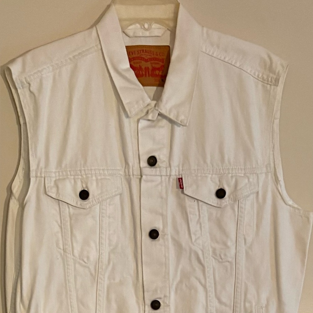 Levi's White Denim Vest